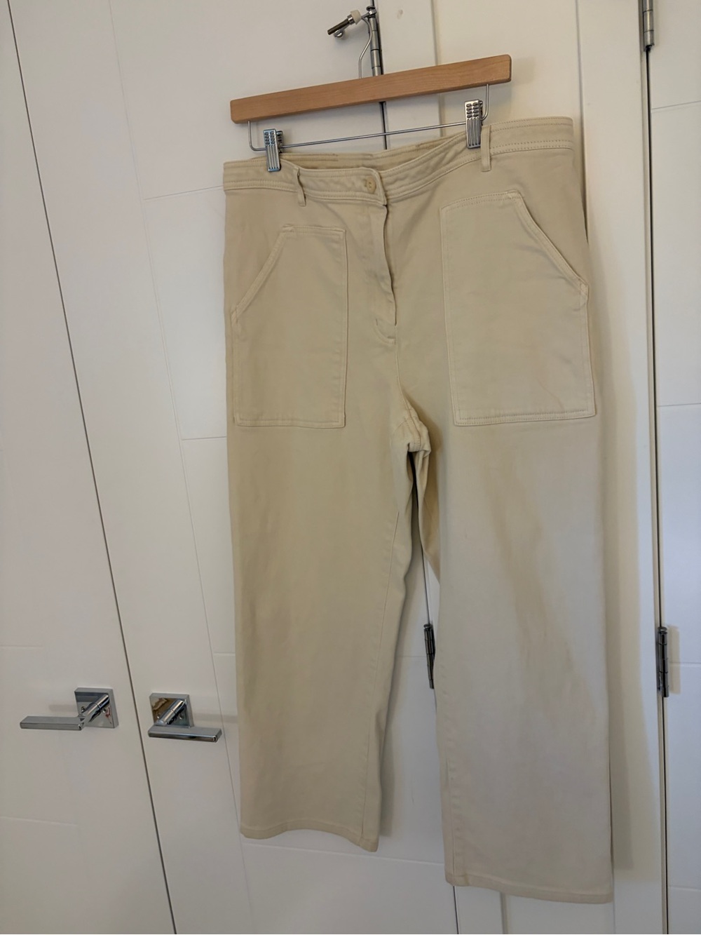 Aritzia Cream Utility Wide-Leg Pants